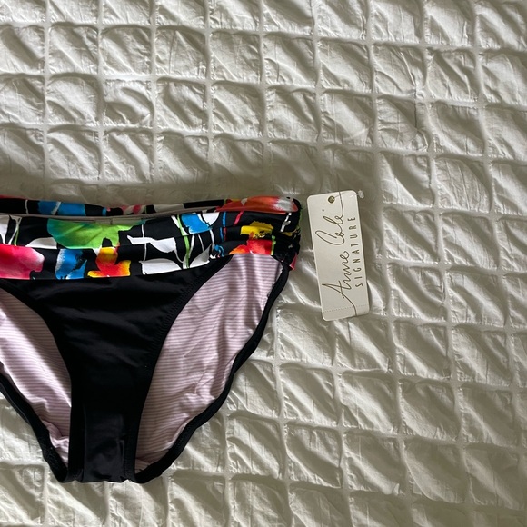 Anne Cole Floral Black Bikini Bottom - Picture 2 of 8